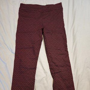 Erica Taylor straight leg printed pant, L, EUC